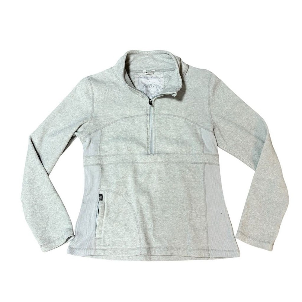 prAna‎ Women's XL Gray Quarter Zip Athletic Sweatshirt Long Sleeve